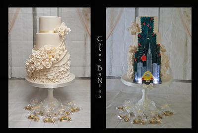 New York Glamour Wedding - Cake by Cakes by Nina Camberley