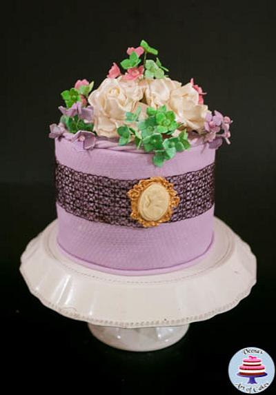 Lavender Lace and Cameo Cake (for my Birthday)  - Cake by Veenas Art of Cakes 