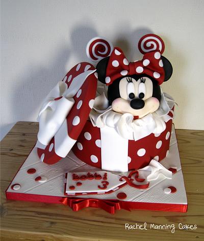 Minnie Mouse Gift Box Cake - Cake by Rachel Manning Cakes