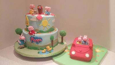 Peppa Theme Cakes - Cake by Cakes by Myra