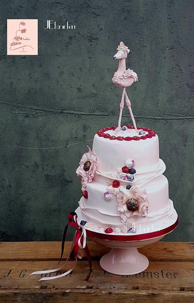Posh flamingo cake - Cake by Judith-JEtaarten