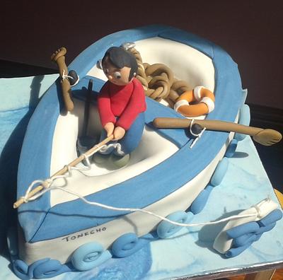 Tarta barca de pesca - Cake by Bikos de azúcar