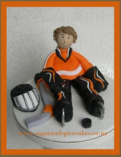 Ice Hockey Cake Topper for a young Champ ~ - Cake by Mel_SugarandSpiceCakes