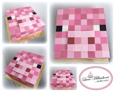 Minecraft - pig - Cake by Lucie Milbachová (Czech rep.)