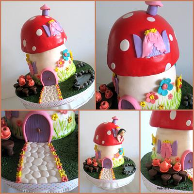 Mushroom House  - Cake by Veenas Art of Cakes 