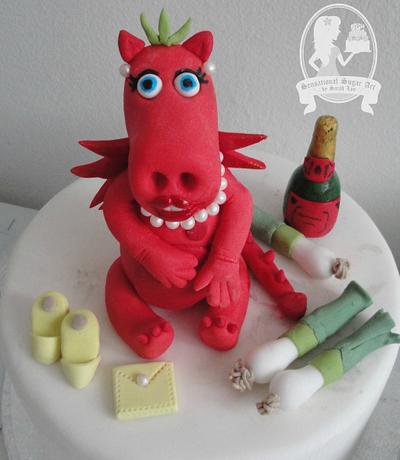 Welsh Dragon Topper (Dylis the Dragon) - Cake by Sensational Sugar Art by Sarah Lou