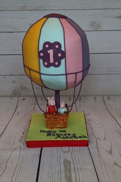 Hot air balloon/ Peppa Pig cake - Cake by Ermintrude's cakes