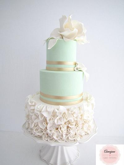 Mint Elegance Wedding Cake - Cake by aimeejane