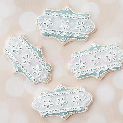 Royal Icing Eyelet Lace Wedding Cookies - Cake by Bobbie