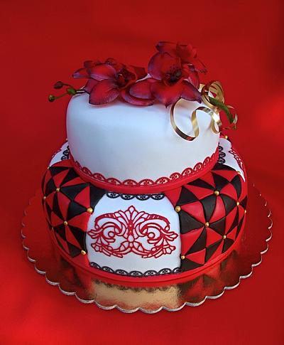 red orchid  - Cake by Zuzana Bezakova
