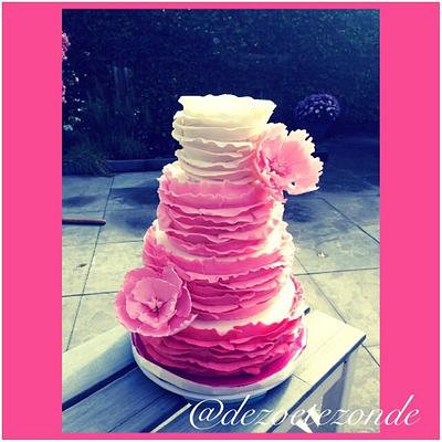 Pink wedding cake  - Cake by marieke