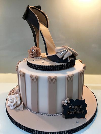 Sugar Shoe Birthday Cake. - Cake by Lorraine Yarnold