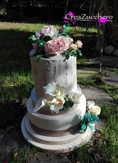 Shabby Chic Wedding Cake - Cake by Amy Blasi