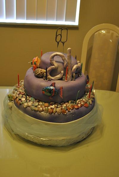 60th birthday cake seashells - Cake by louie