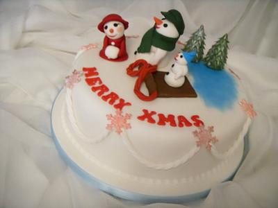 'The Frosty Family' Christmas Cake - Cake by Christine