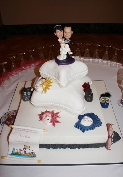 Venetian masks wedding cake.  - Cake by JT Cakes