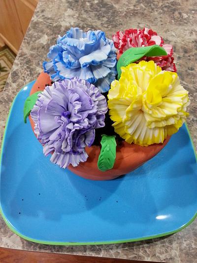 Flower pot cake - Cake by Ritu