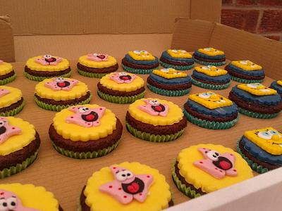 Sponge Bob and Patrick Starfish fondant cupcakes. - Cake by Karen's Kakery