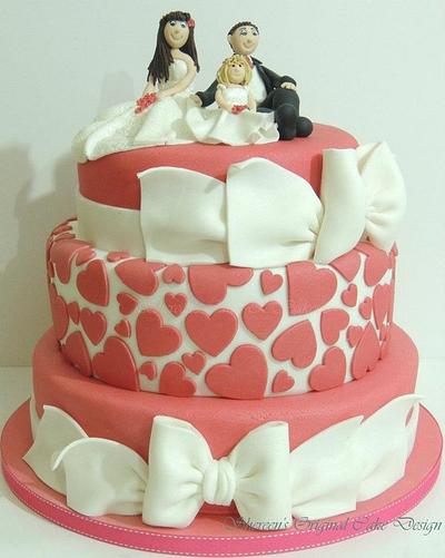 Pink and White Wedding - Cake by Shereen