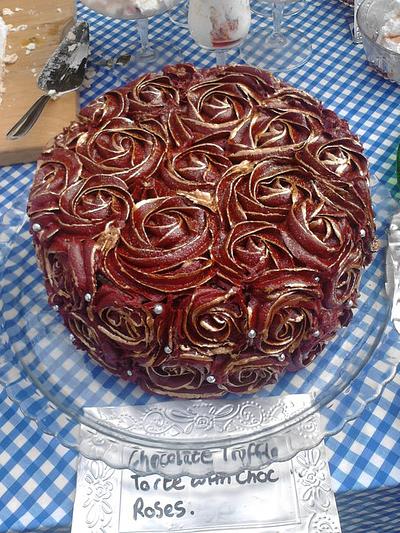 Chocolate Truffle Torte Rose Cake - Cake by Claire Sullivan