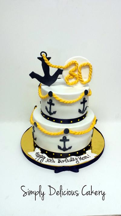 Nautical themed - Cake by Simply Delicious Cakery