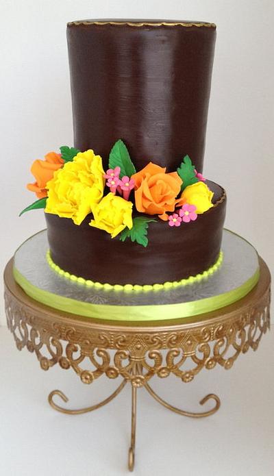 Mother's Day Double Barrel with flowers - Cake by Bianca