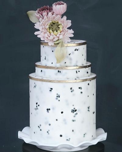 Granite Cake Texture and Mums - Cake by Jackie Florendo