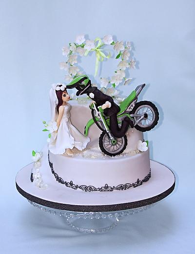 Wedding cake for motocross fans - Cake by Zuzana Bezakova