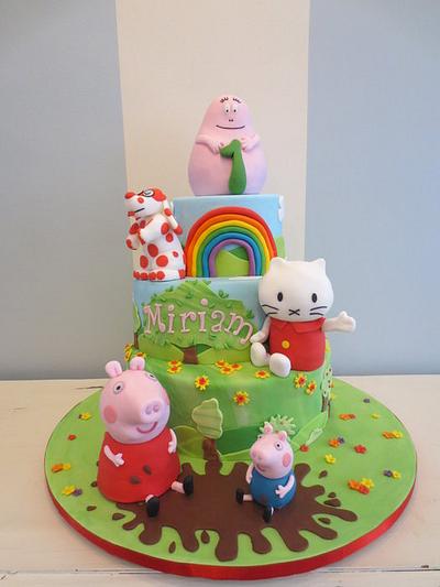 Peppa, Pimpa, Musti and Barbapapa all together! - Cake by SweetMamaMilano
