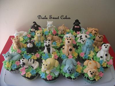 Cats and Dogs  - Cake by DialaSweetCakes