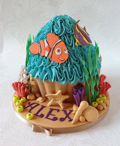 Tropical Fish Tank Giant Cupcake - Cake by Truly Madly Sweetly Cupcakes