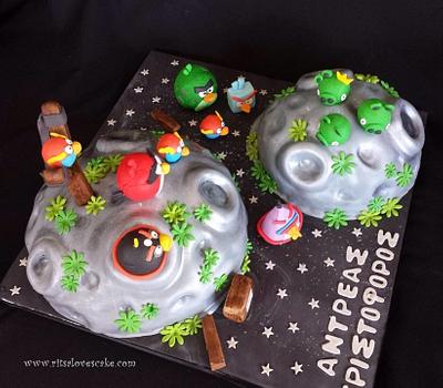 Angry Birds space cake - Cake by Ritsa Demetriadou