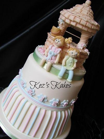 Gracie and Jesse's ''Jack and Jill Christening Cake'' - Cake by Kerry Rowe