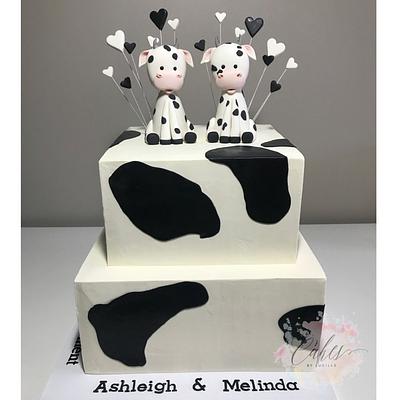 baby cow engagement cake - Cake by cakesbylucille