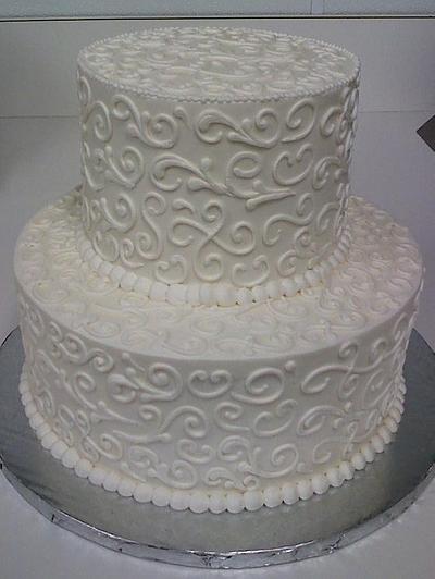 White Scrolls - Cake by Lanett