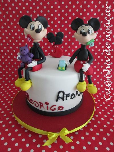Mickeys for twin brothers cake - Cake by Lara Correia