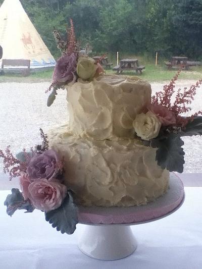Rustic wedding cake - Cake by emmalousmom
