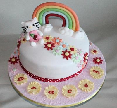 Rainbow Hello Kitty cake - Cake by Sue