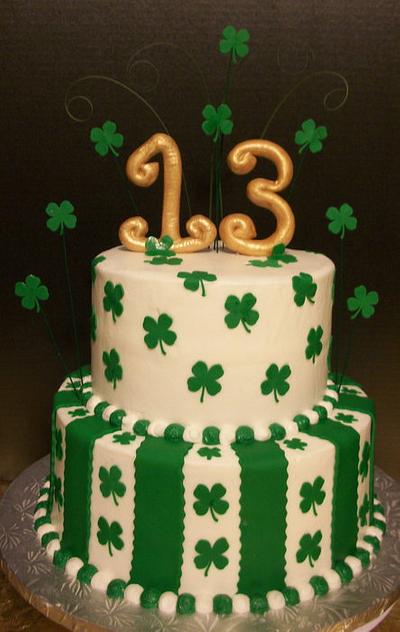 Shamrock 13th Birthday - Cake by Tracy's Custom Cakery LLC