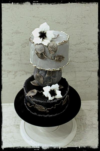 50 shades of grey but with anemones  - Cake by The Curious Patissier