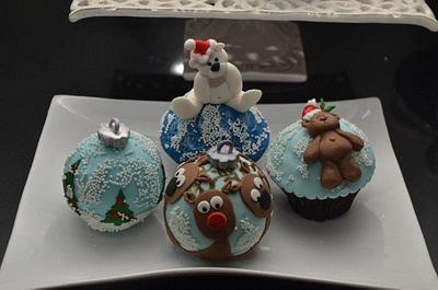 christmas cupcakes and mini sphere ball cakes - Cake by Five Starr Cakes & Toppers