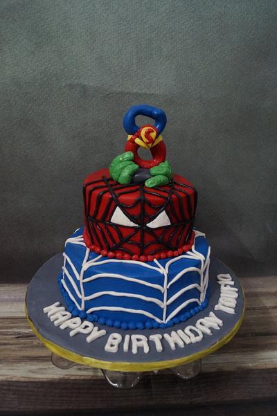 Spiderman theme cake - Cake by spongy treats
