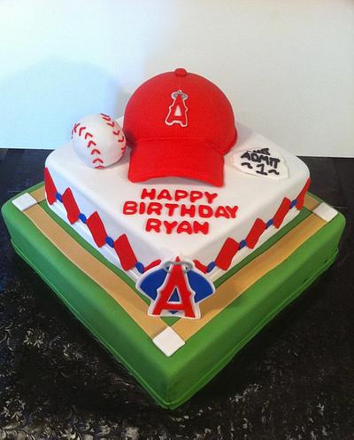Angels Baseball Cake - Cake by Nikki Belleperche