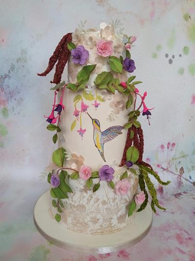 A humming bird in the enchanted garden  - Cake by Cakematix