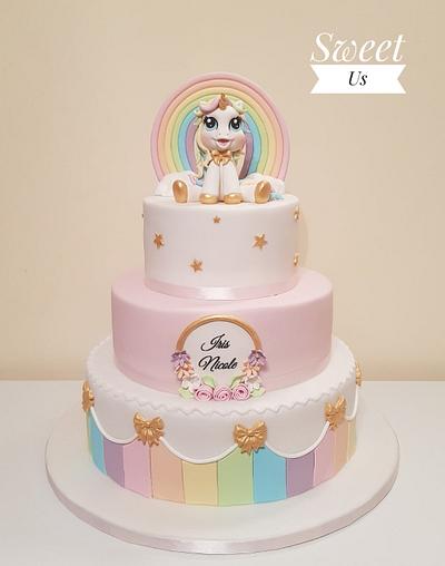 Christening cake with cute unicorn - Cake by Gabriela Doroghy