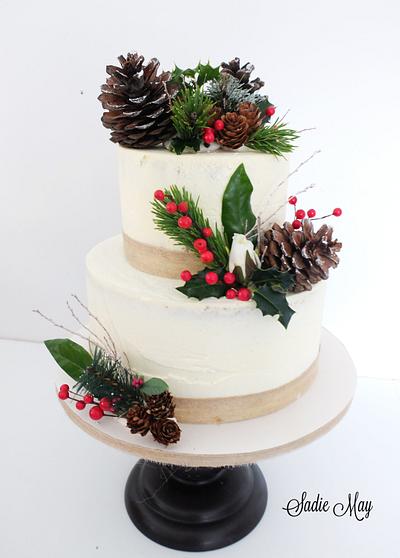 festive rustic wedding cake  - Cake by Sharon, Sadie May Cakes 