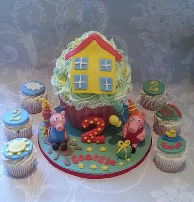 Peppa pig & George Giant Cupcake - Cake by idocupcakes01