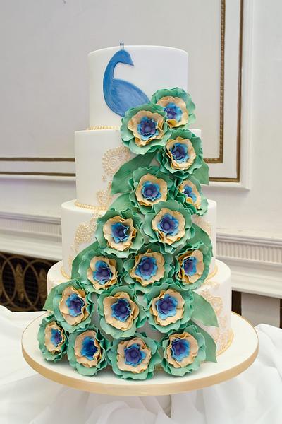 Peacock Wedding Cake - Cake by Joanna Rose