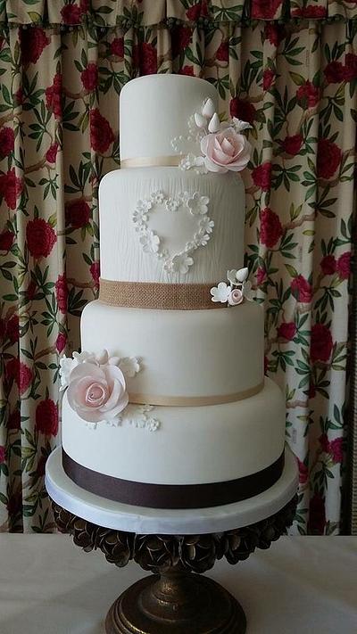 Vintage romantic tiered cake. - Cake by Michelle George