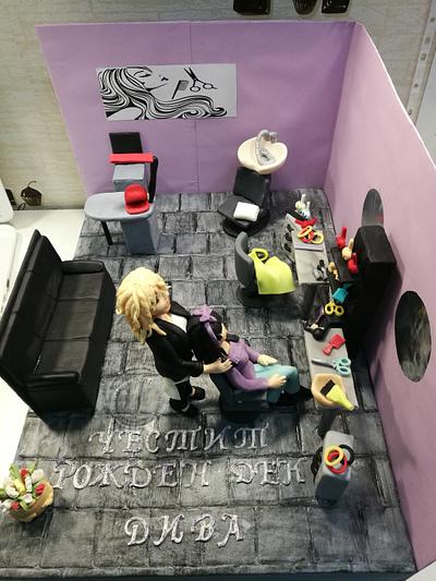   hair-dressing salon - Cake by Bubellesa sweet cake designer